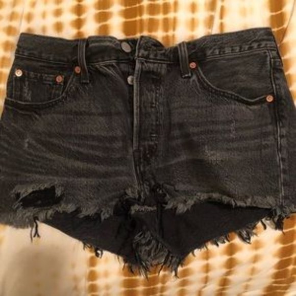 Levi’s black denim cut offs - Picture 1 of 3